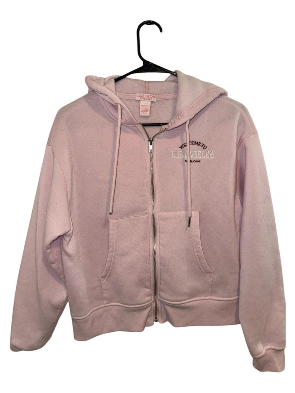 Light Pink Zip-Up Hoodie Jacket